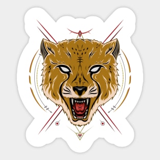 cheetah face illustration Sticker